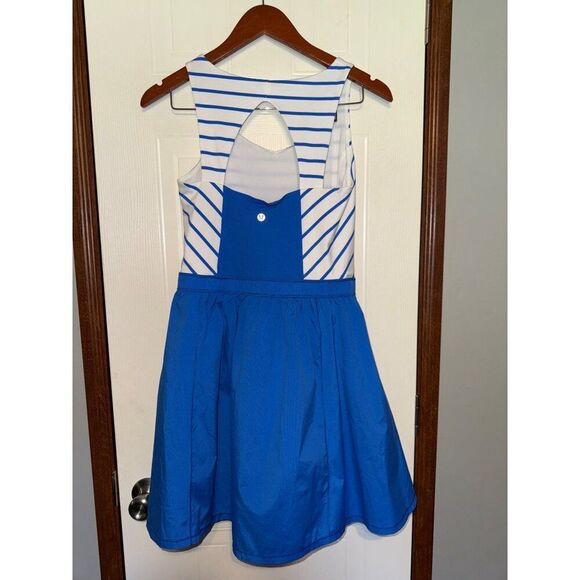 Lululemon RARE Club Dress Deauville Stripe Pipe Dream Blue White Size 8 - Picture 5 of 15